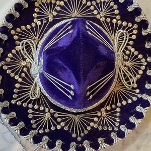 Purple velvet Mexican/sombrero made in Mexico size 4-8 years old